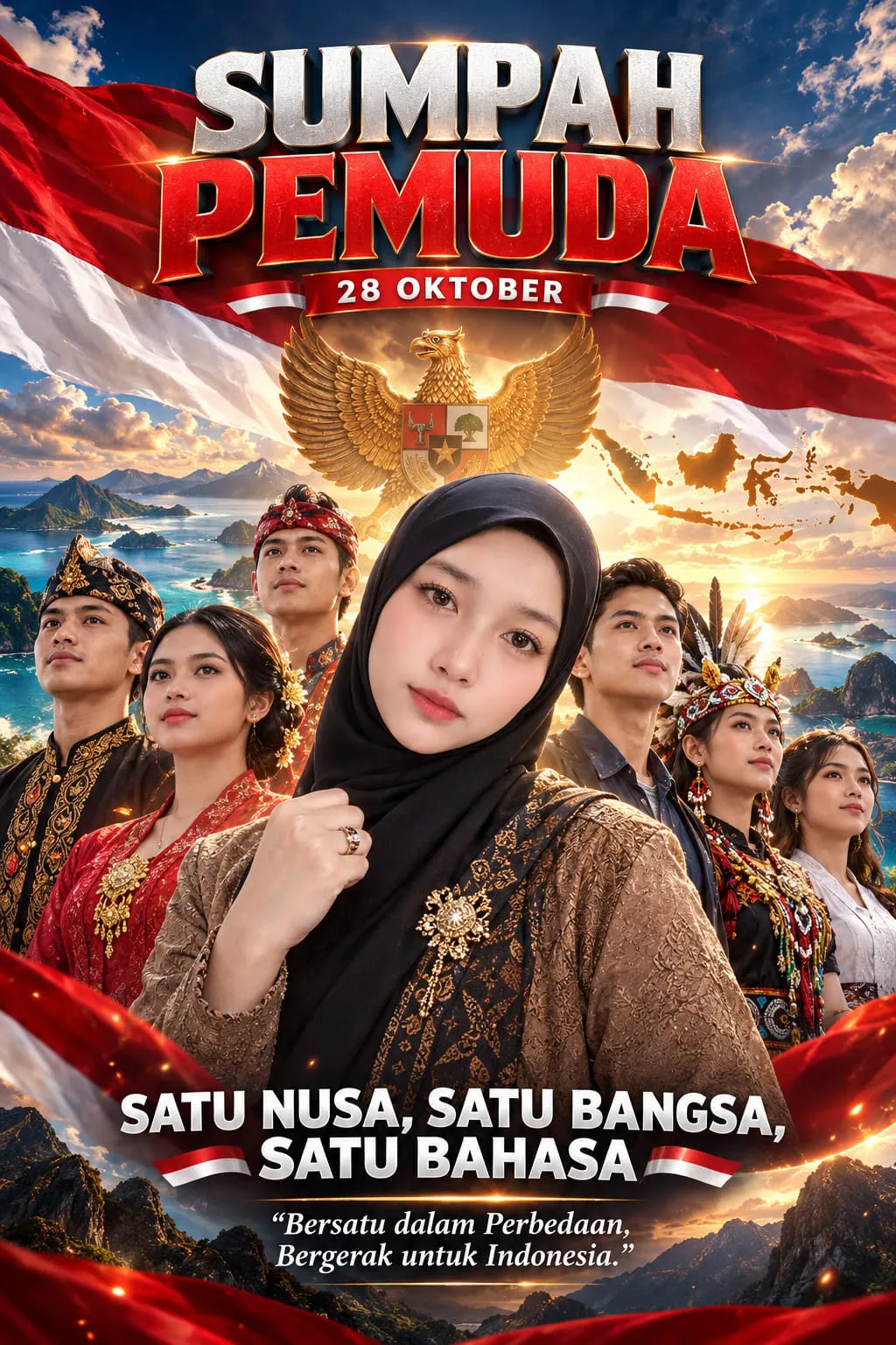 Indonesian Youth Pledge Day Commemorative Poster output 3