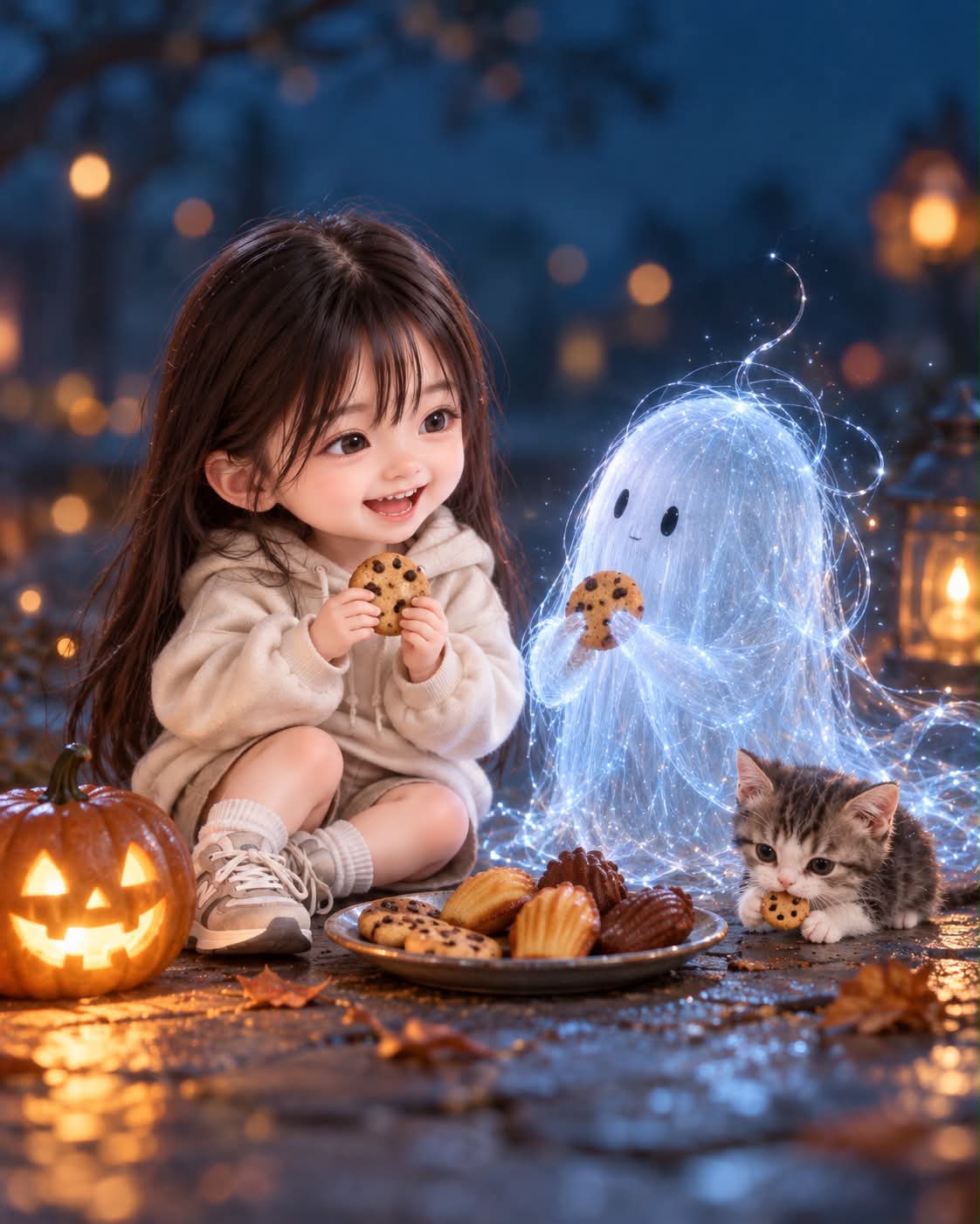Handcrafted Halloween Miniature Doll Scene