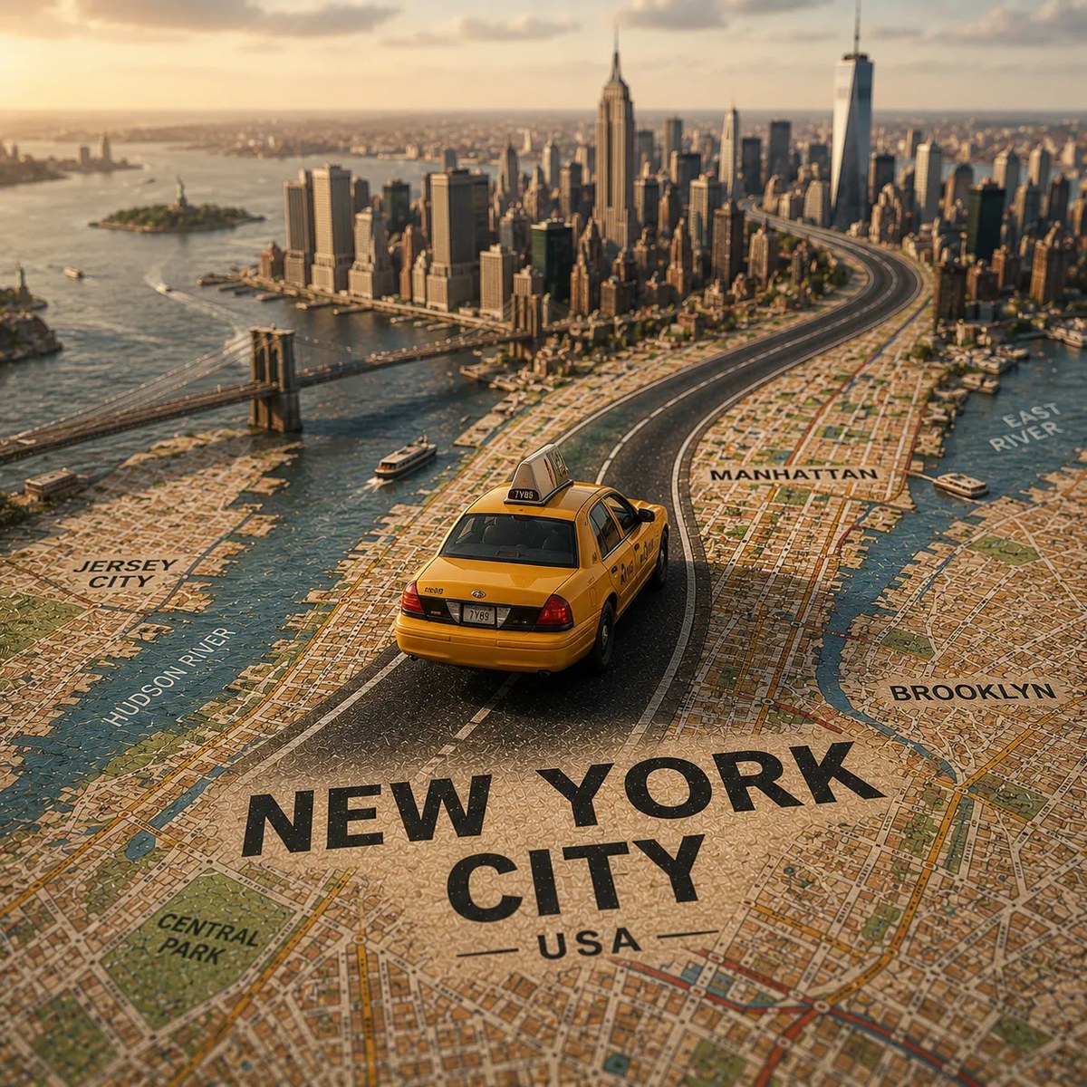 Miniature Tilt-Shift City Map Travel Poster output 3