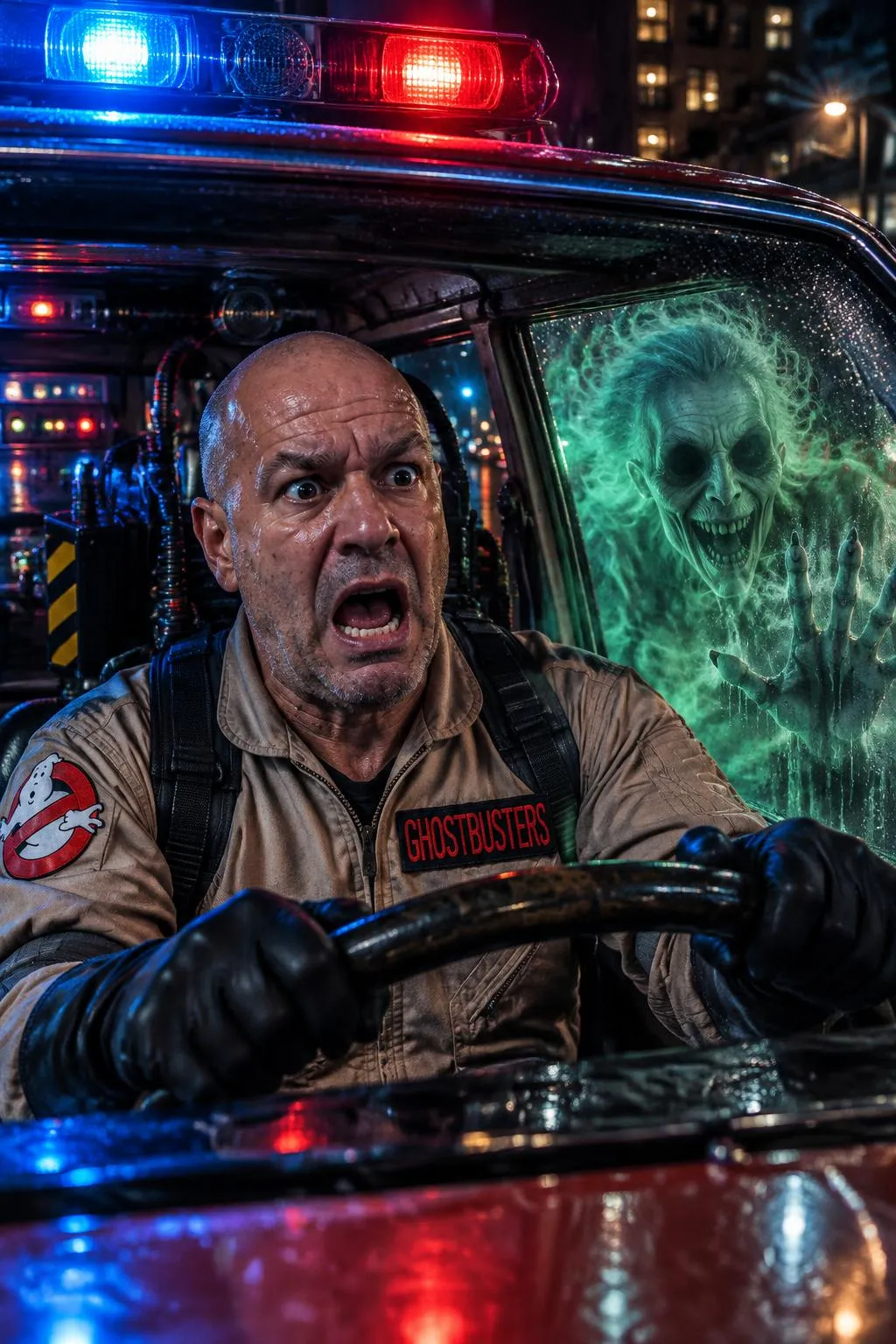 Terrified Ghostbusters Driver with a Spectral Apparition output 1