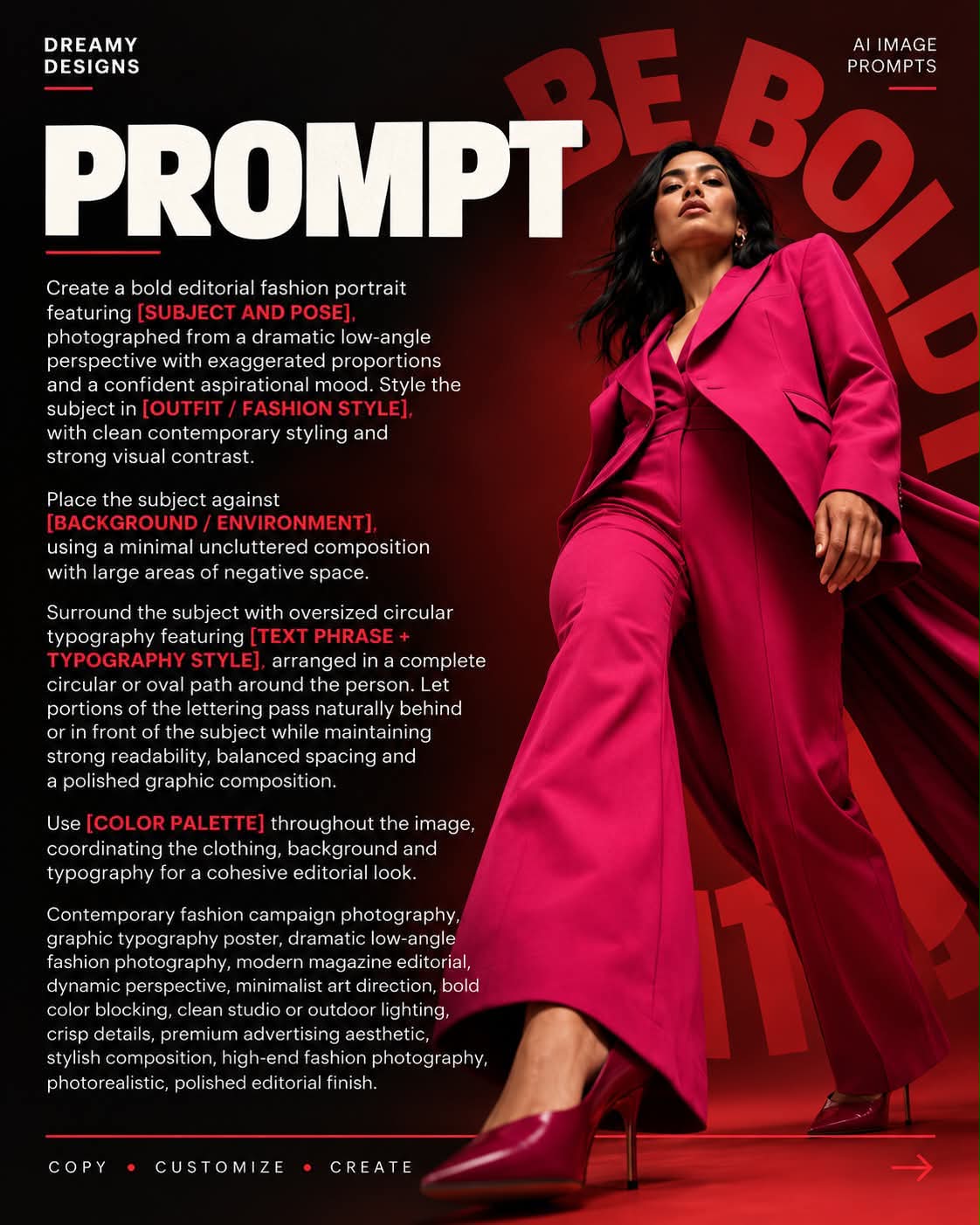Editorial Fashion Campaign with Circular Typography output 3