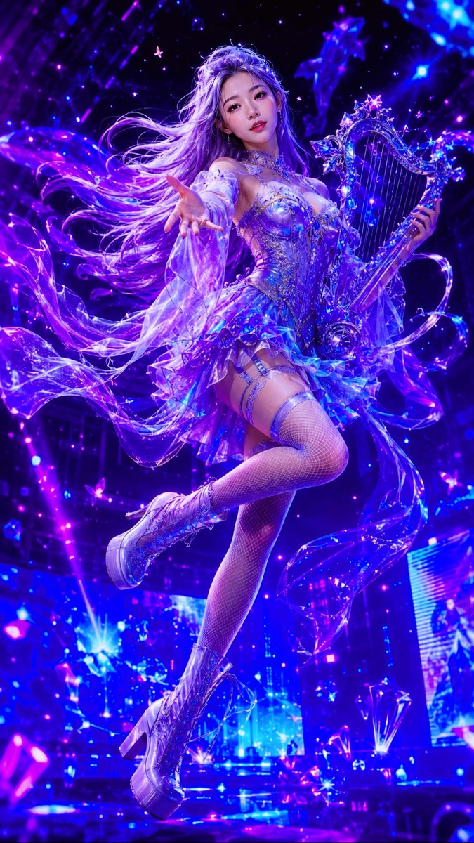 Eternal Serenade Beneath the Neon Stars