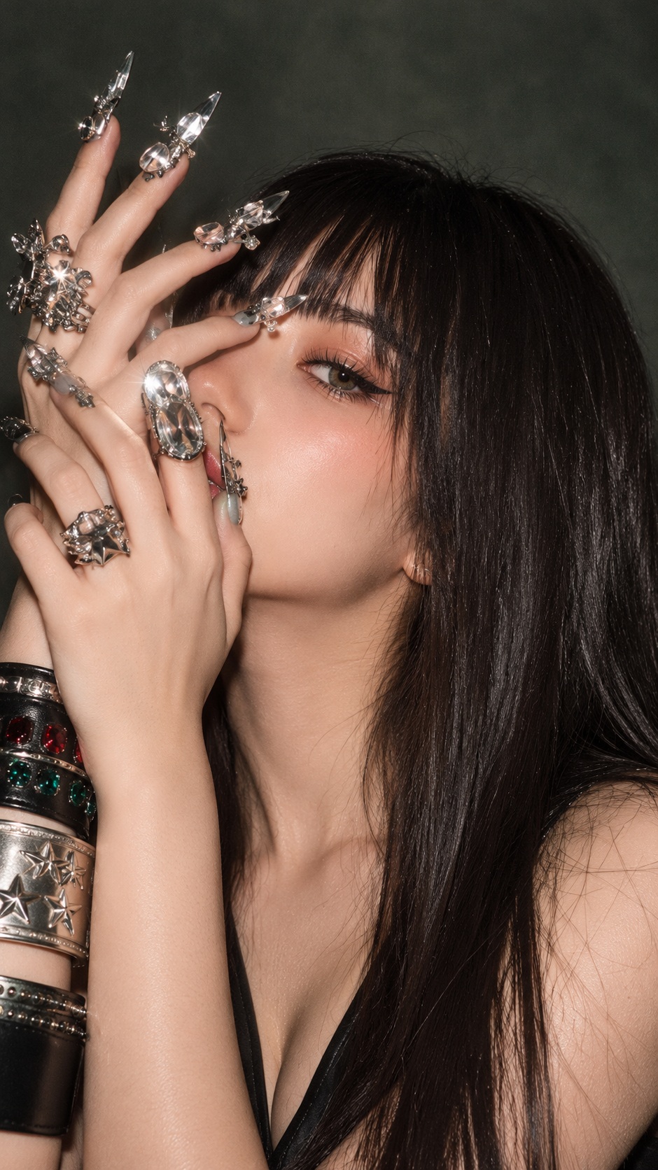 Crystal Claws and Star Rings Beauty Portrait