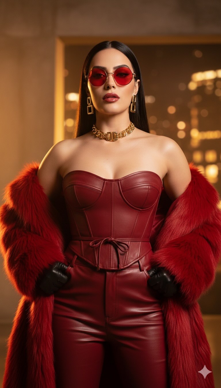 Red Leather Luxury Fashion Campaign