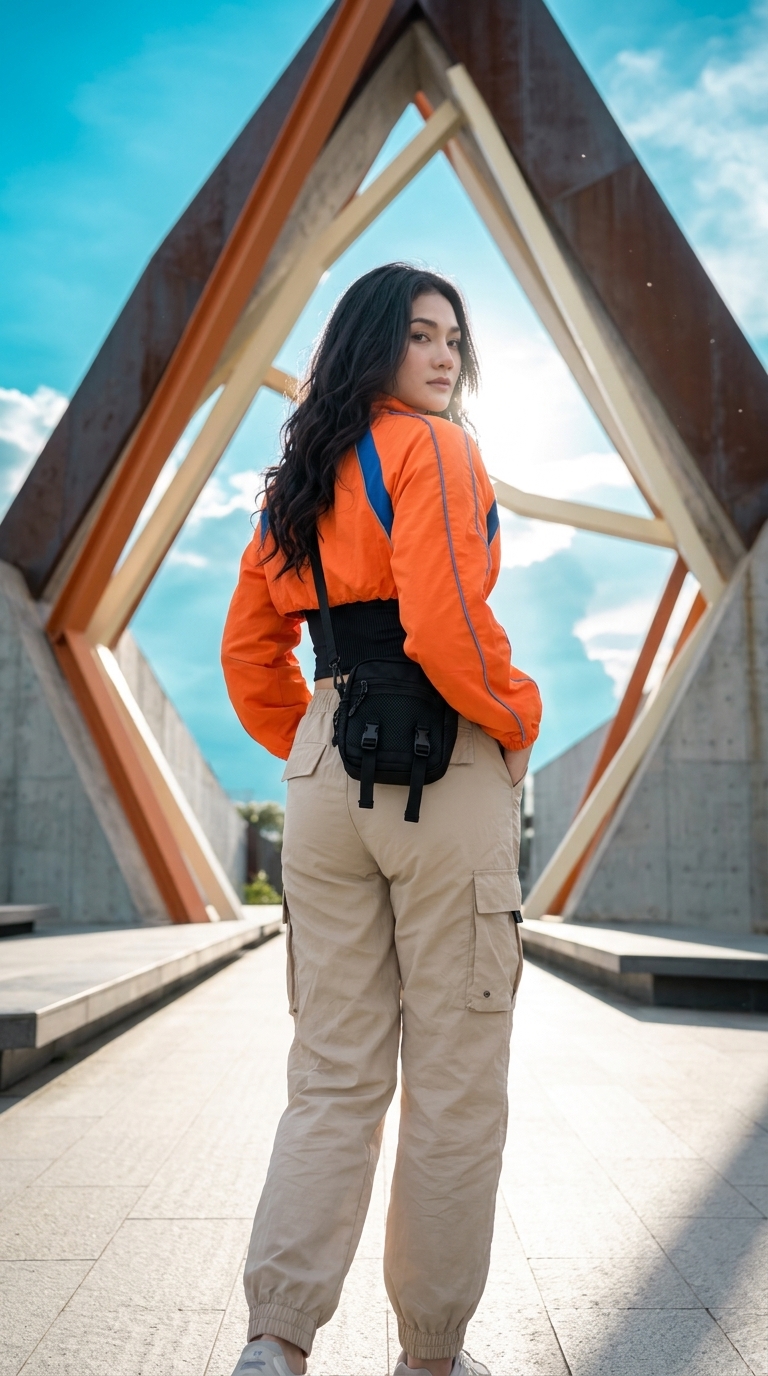 Futuristic Streetwear Editorial Photograph output 3