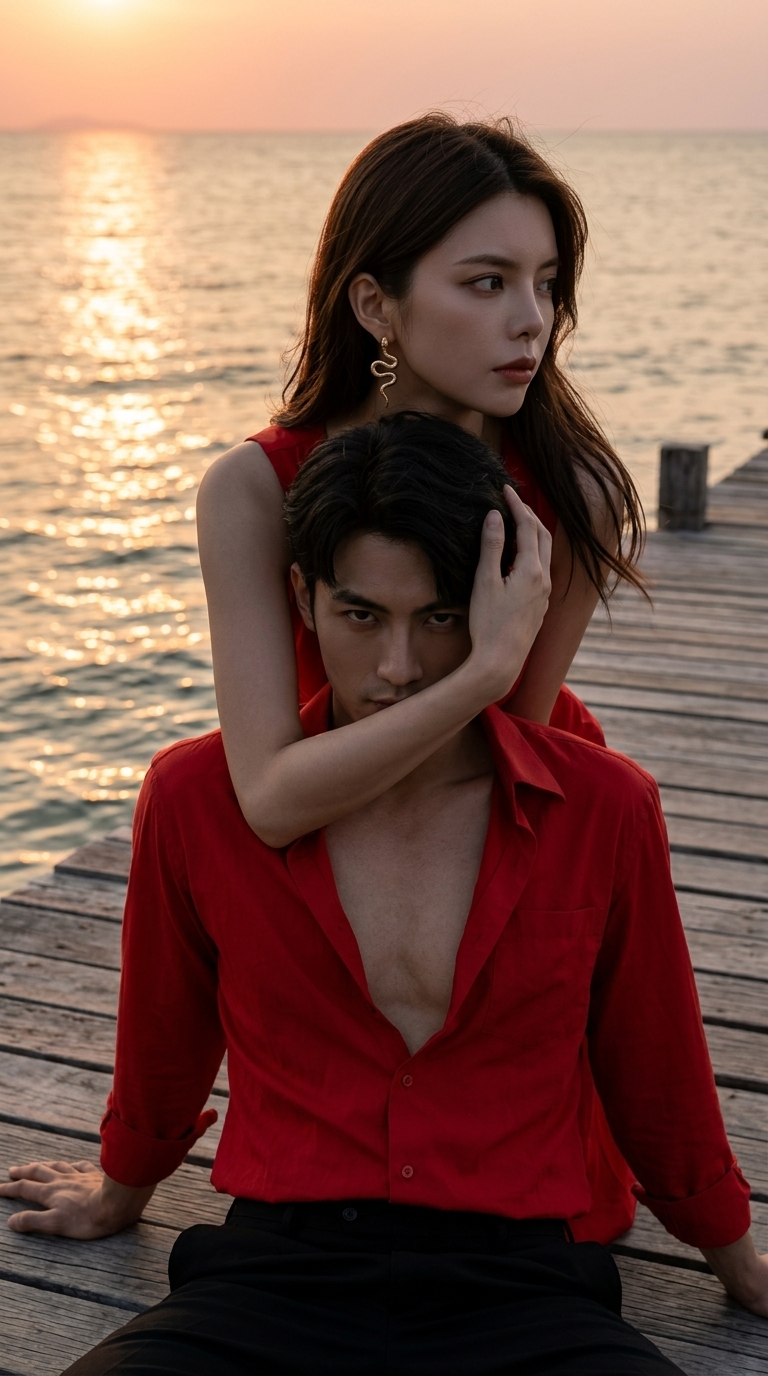 Protective Embrace on a Sunset Pier output 2