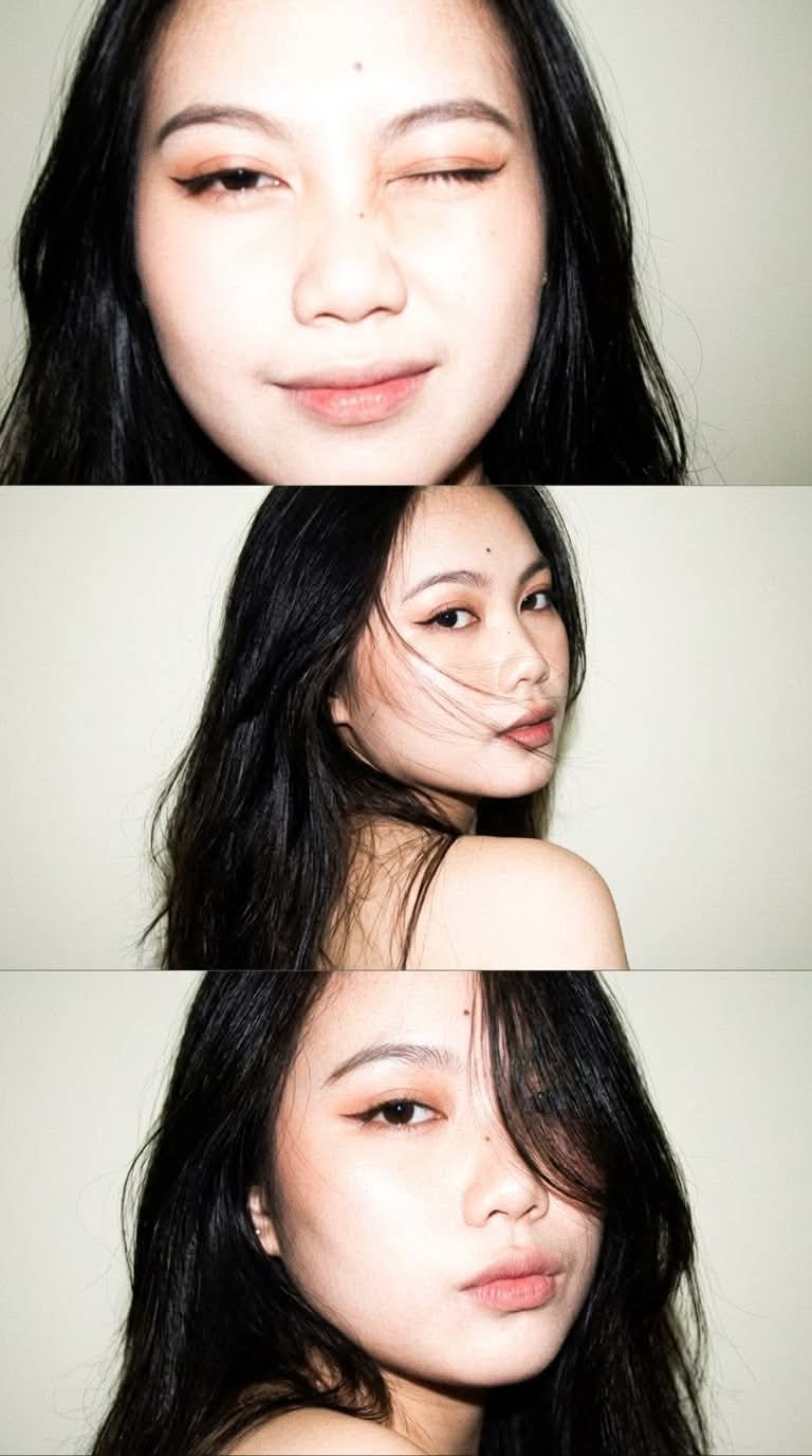 Y2K Three-Panel Beauty Photo Collage