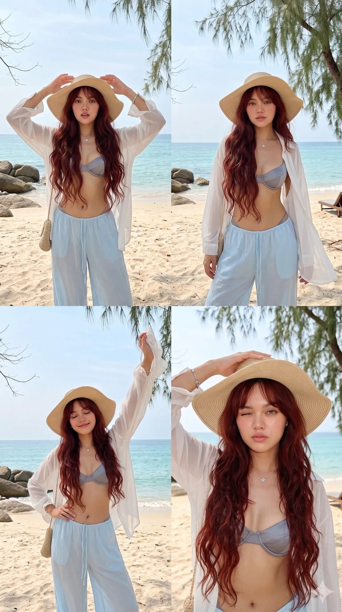 Tropical Beach Vacation Photo Collage