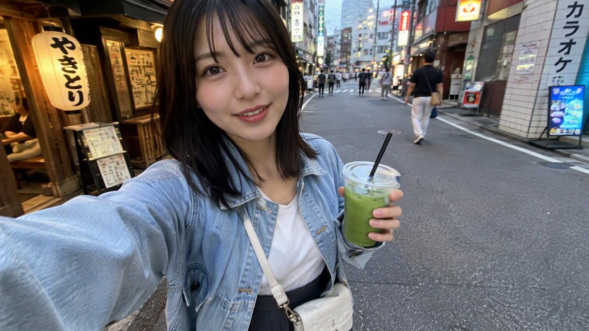 Photorealistic Tokyo Travel Vlog Portrait