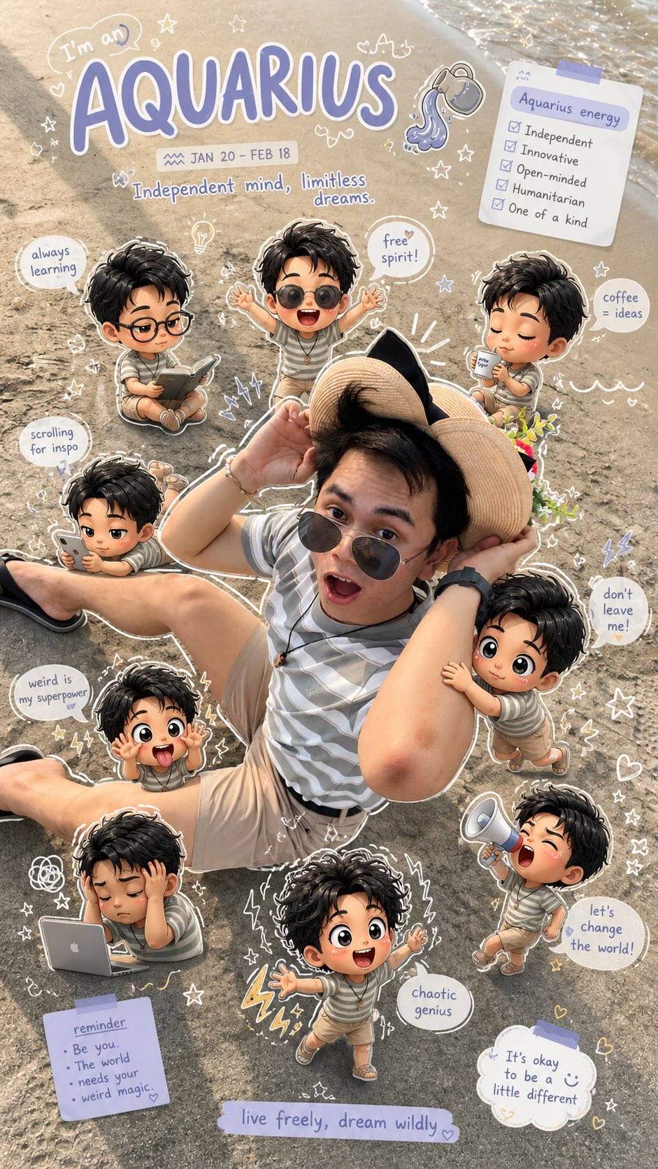 Aquarius Zodiac Chibi Poster output 2