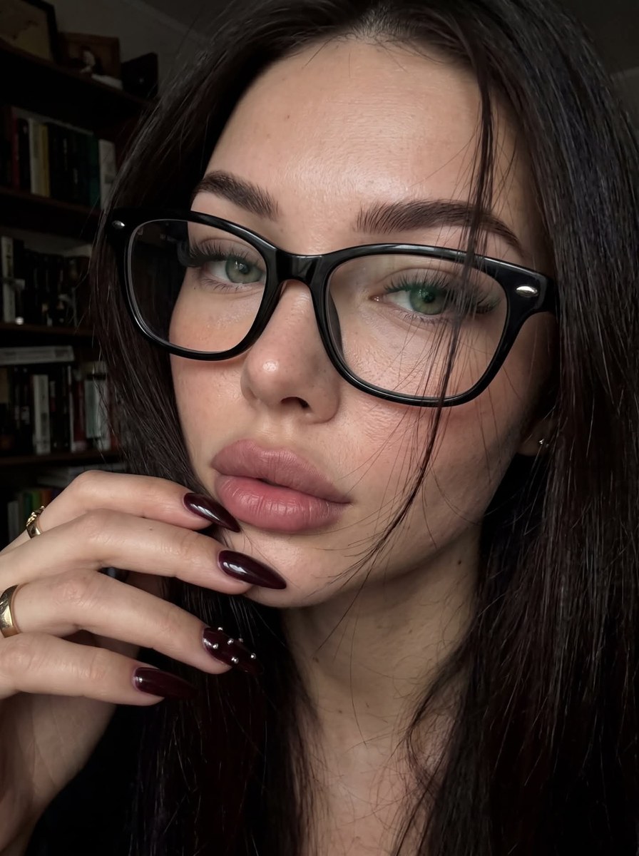 Dark Academia Grunge Close-Up Selfie