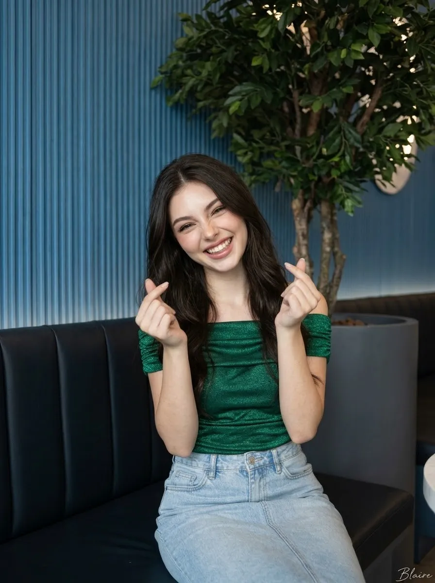 Winking Café Portrait with Emerald Top output 3