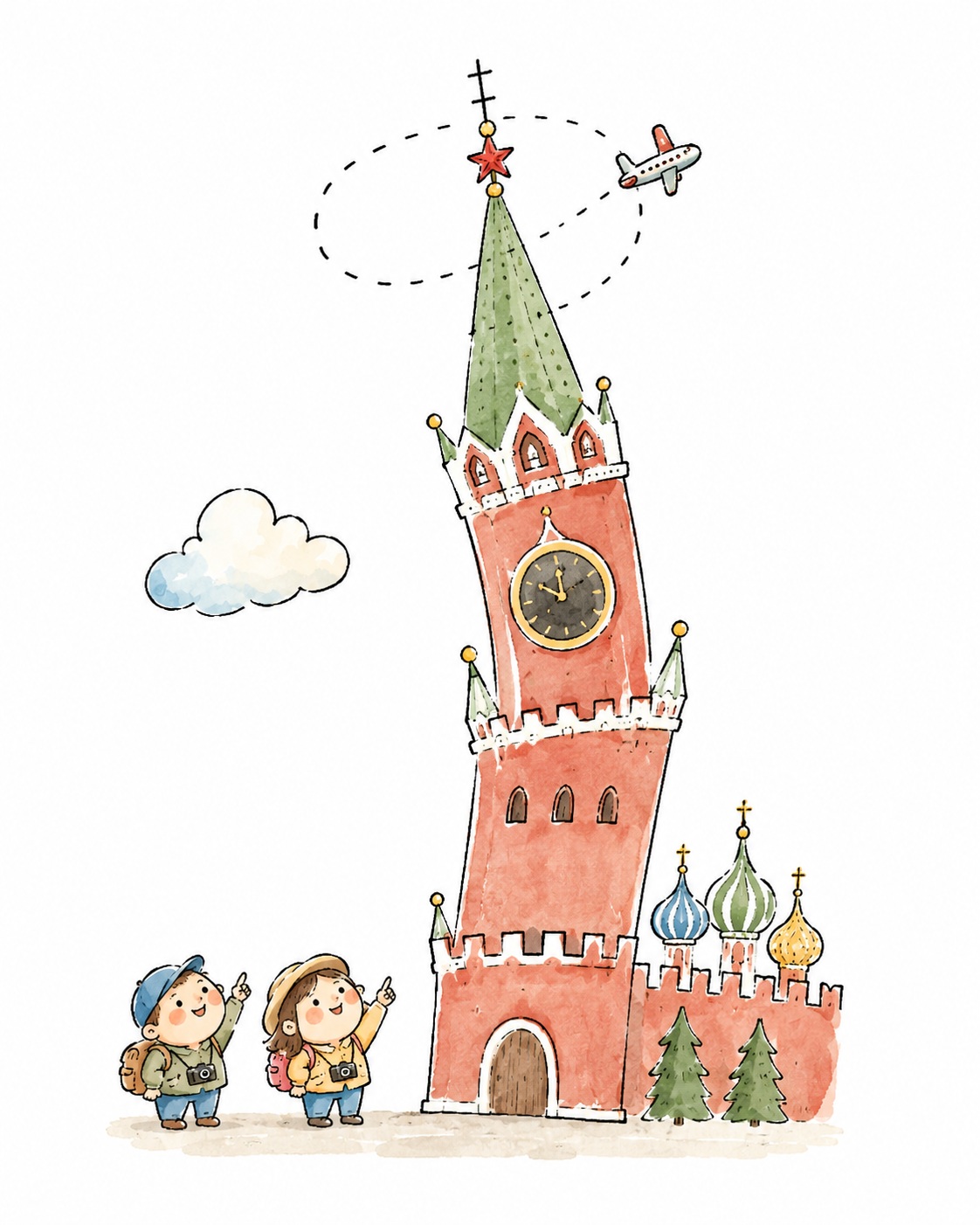 Whimsical Hand-Drawn Eiffel Tower Illustration