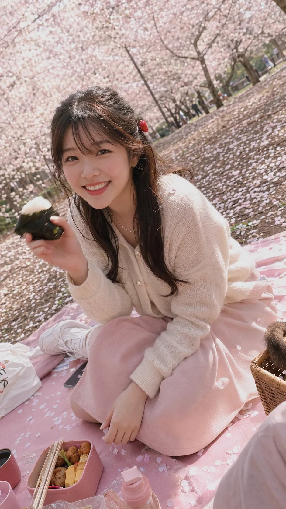 Candid Hanami Picnic Portrait