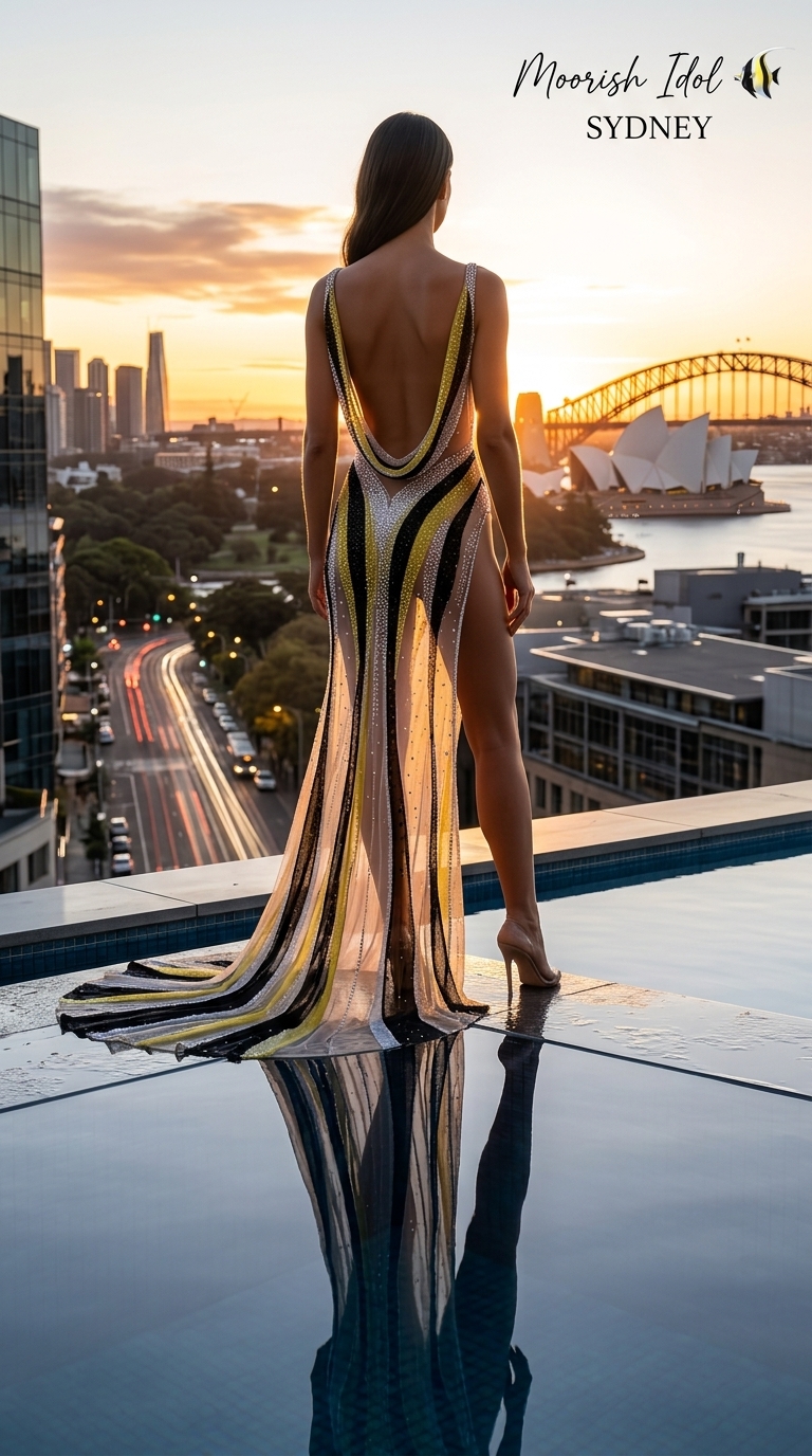 Fish-Inspired Couture Rooftop Portrait