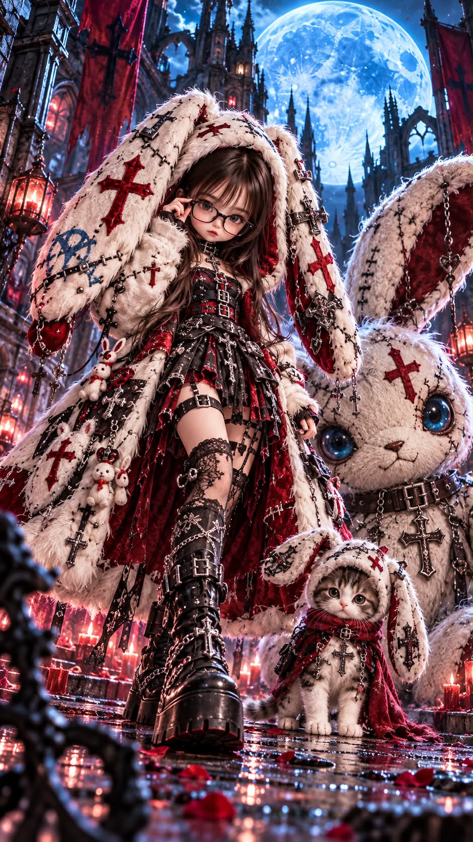 Cursed Moonlight Bunny Princess — Dark Kawaii Gothic Punk Fantasy output 2