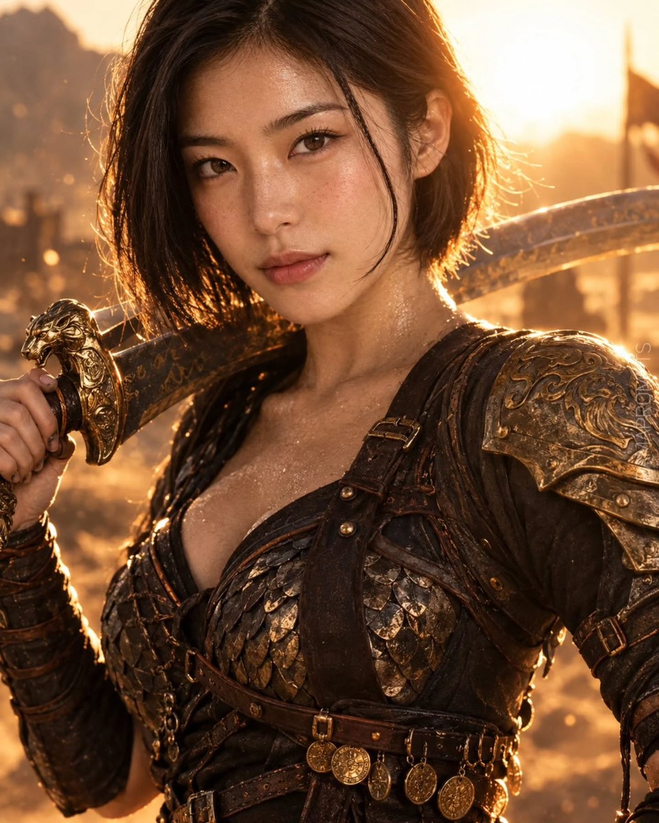 Photorealistic Desert Warrior Portrait output 1