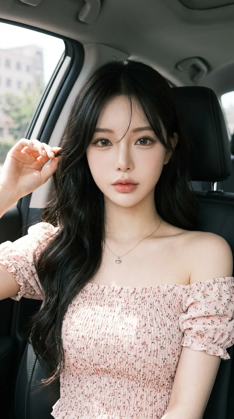Dreamy Coquette Car Portrait
