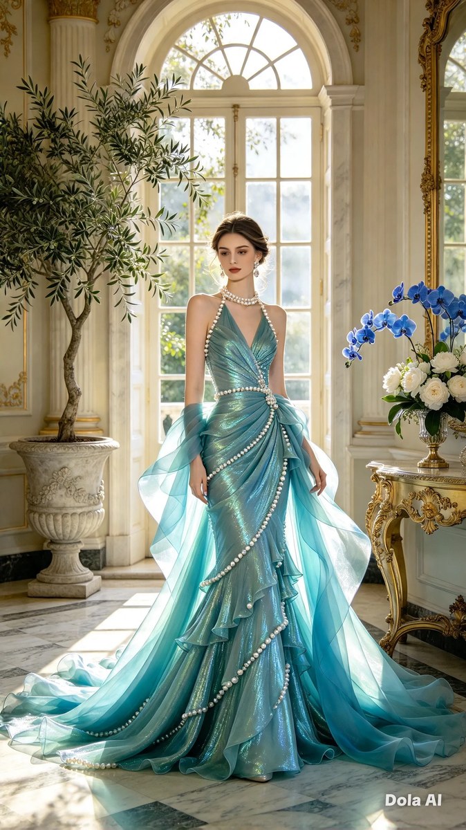 Aquamarine Gown in a Lavish Classic Room output 3