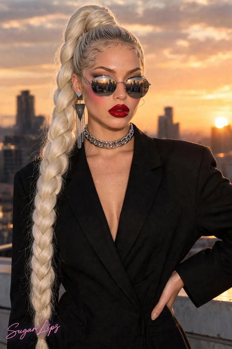 Golden-Hour Rooftop Portrait of a Woman