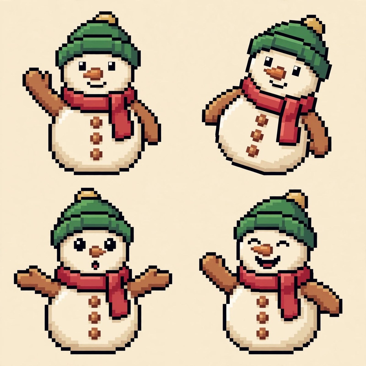 Retro Pixel Christmas Icon Sheet output 4