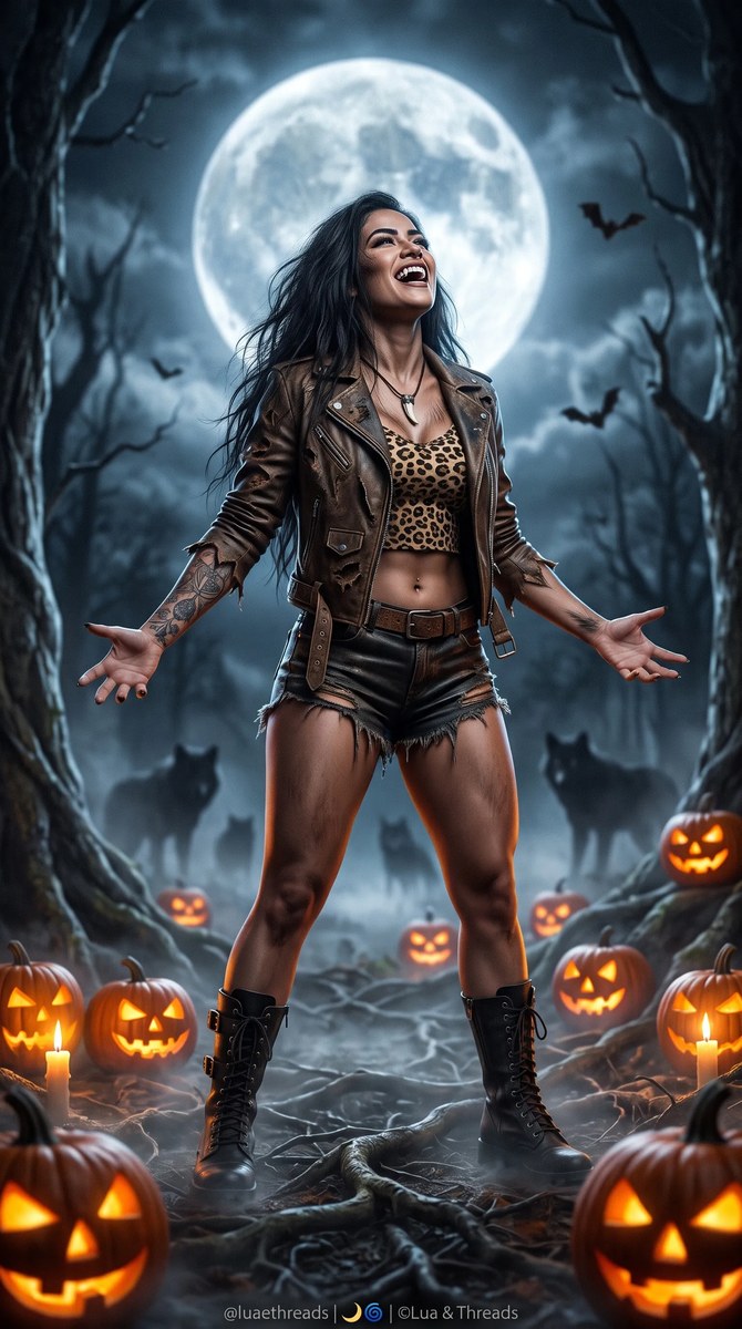 Feral and Seductive Werewolf Halloween Portrait