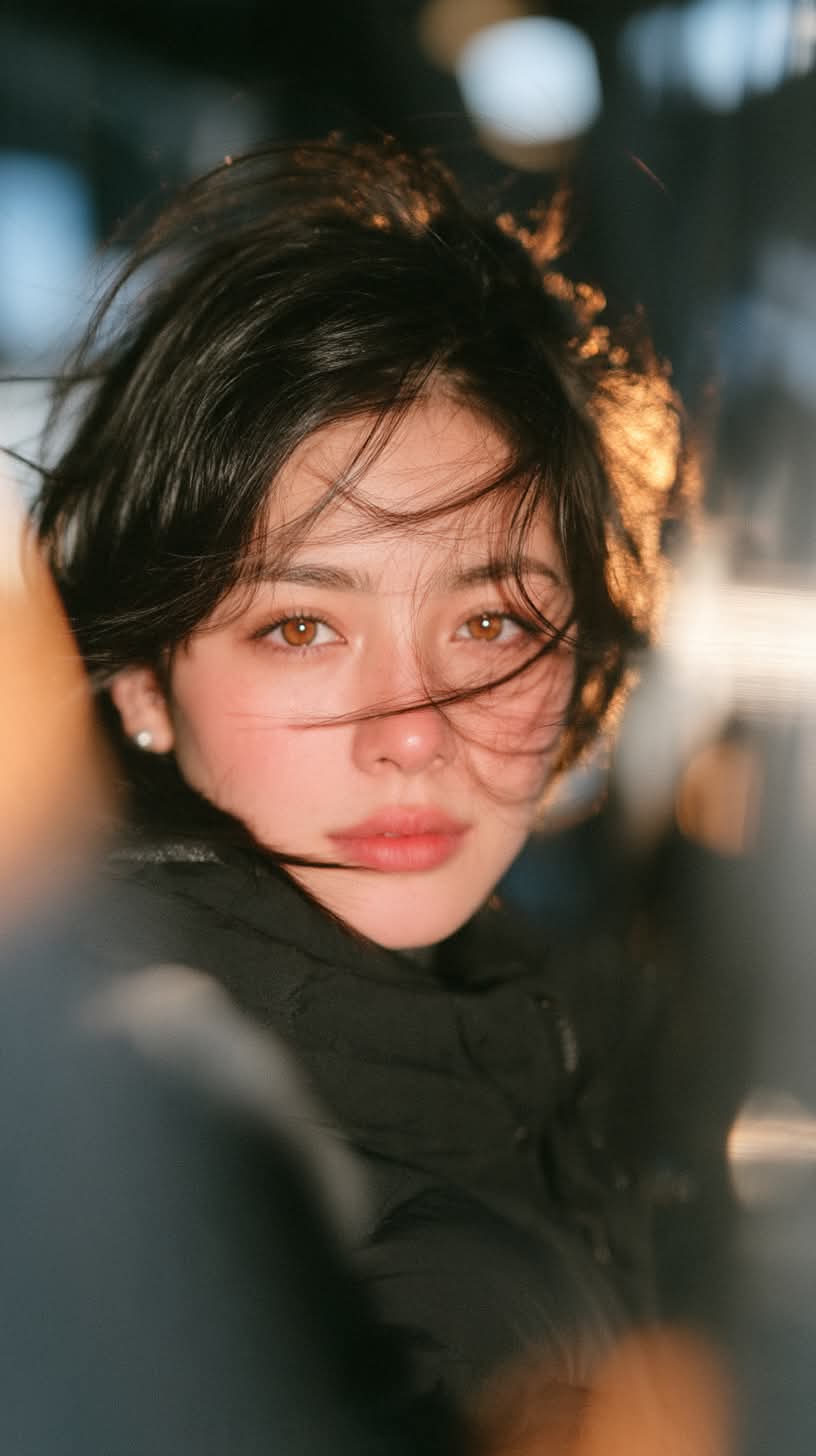Cinematic Portrait of a Young Woman with a Pixie Cut