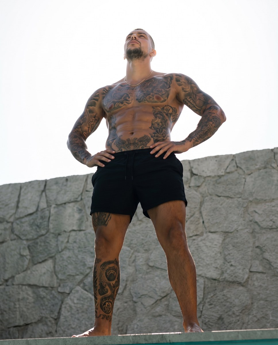 Sunlit Tattooed Fashion Portrait output 3