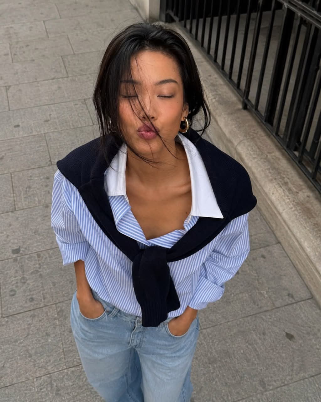 High-Angle Preppy Street-Style Portrait output 2