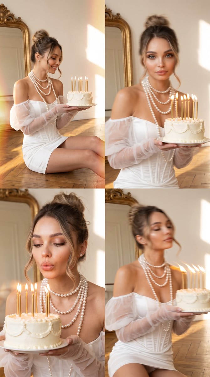 Vintage Birthday Motion-Blur Photo Collage