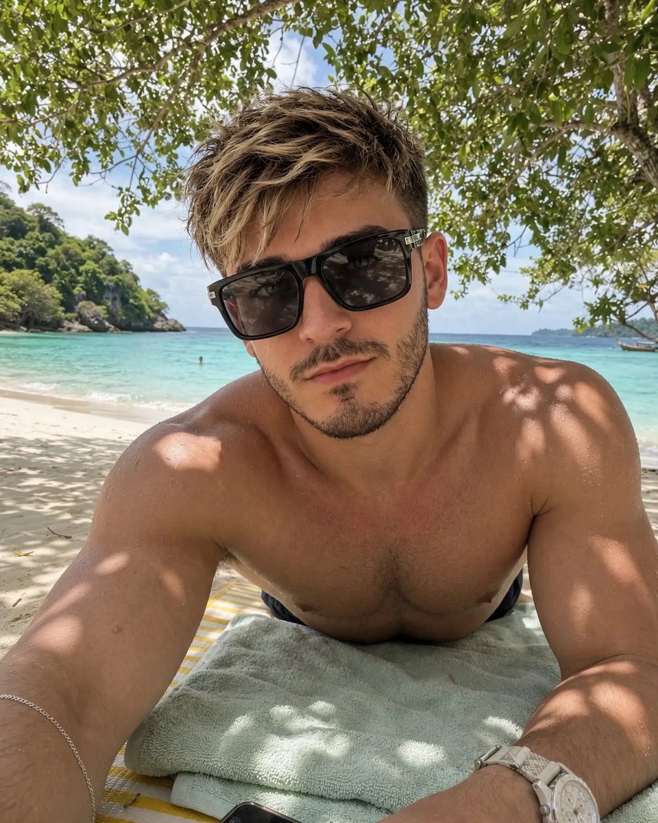 Tropical Beach Lifestyle Selfie output 1