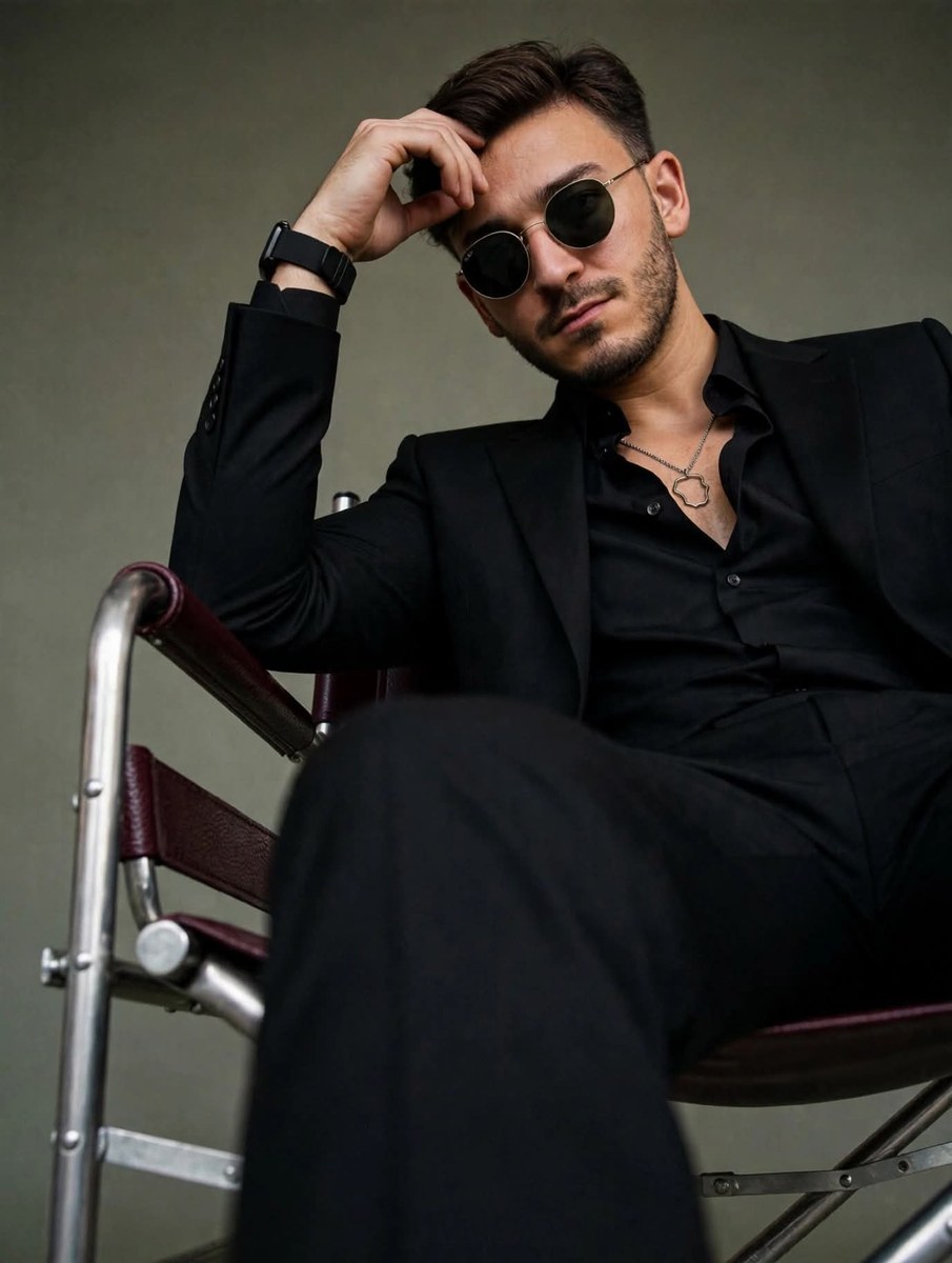 Luxury Dark-Tailoring Editorial Portrait output 1