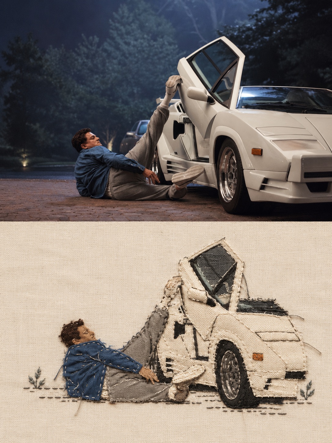 Split Photo and Hand-Stitched Textile Poster output 2