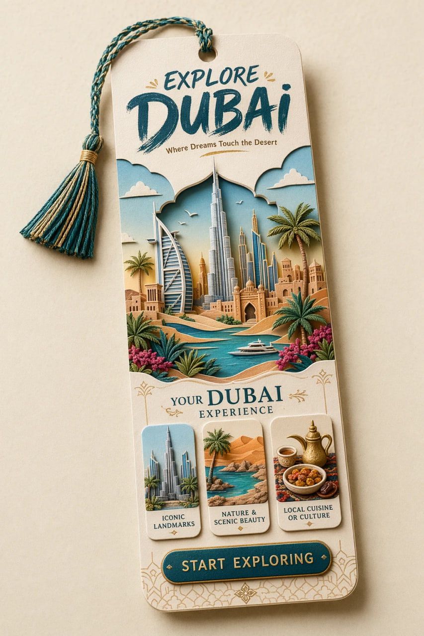 Luxury Papercraft Travel Bookmark output 4