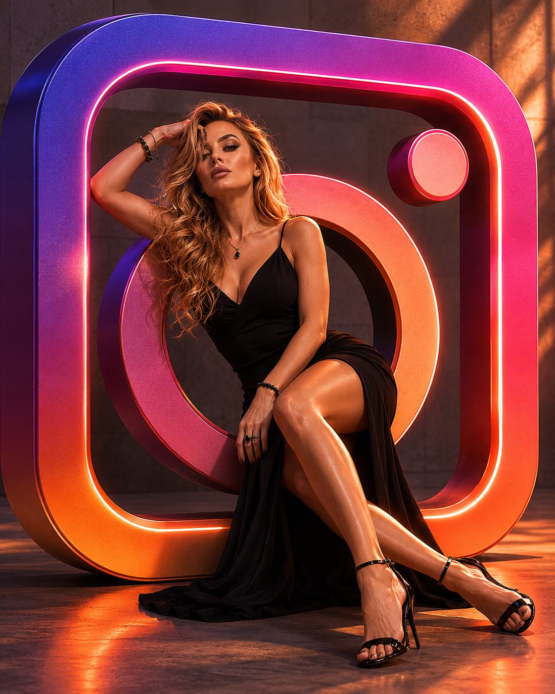 Editorial Fashion Portrait with an Oversized App Logo output 2