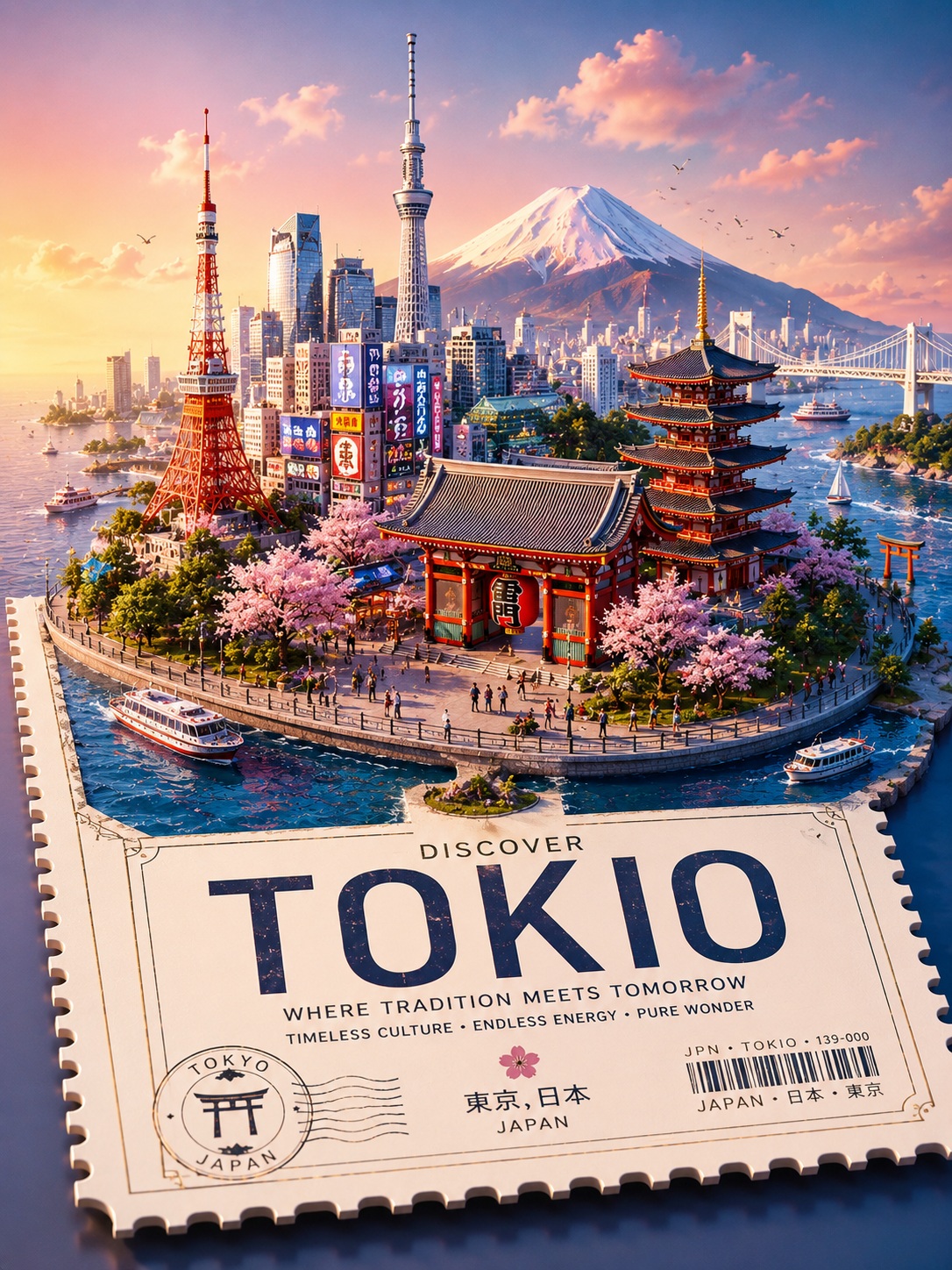 Luxury Isometric Tokyo Travel Poster output 2