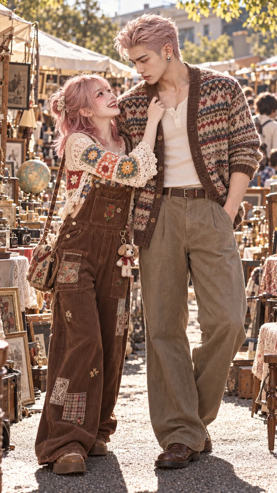 Sunlit 1970s Flea Market Couple Portrait output 1