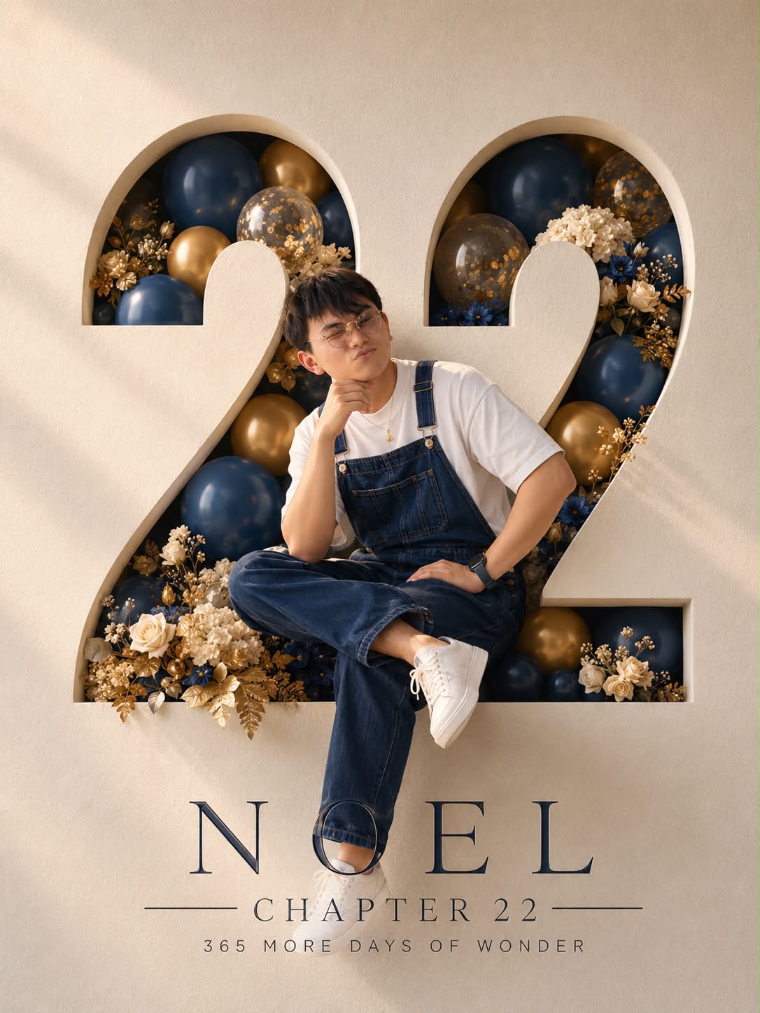 Luxury 22nd Birthday Poster with a 3D Portrait