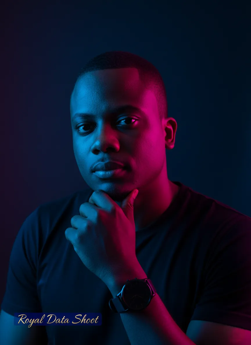 Neon Studio Portrait of a Man