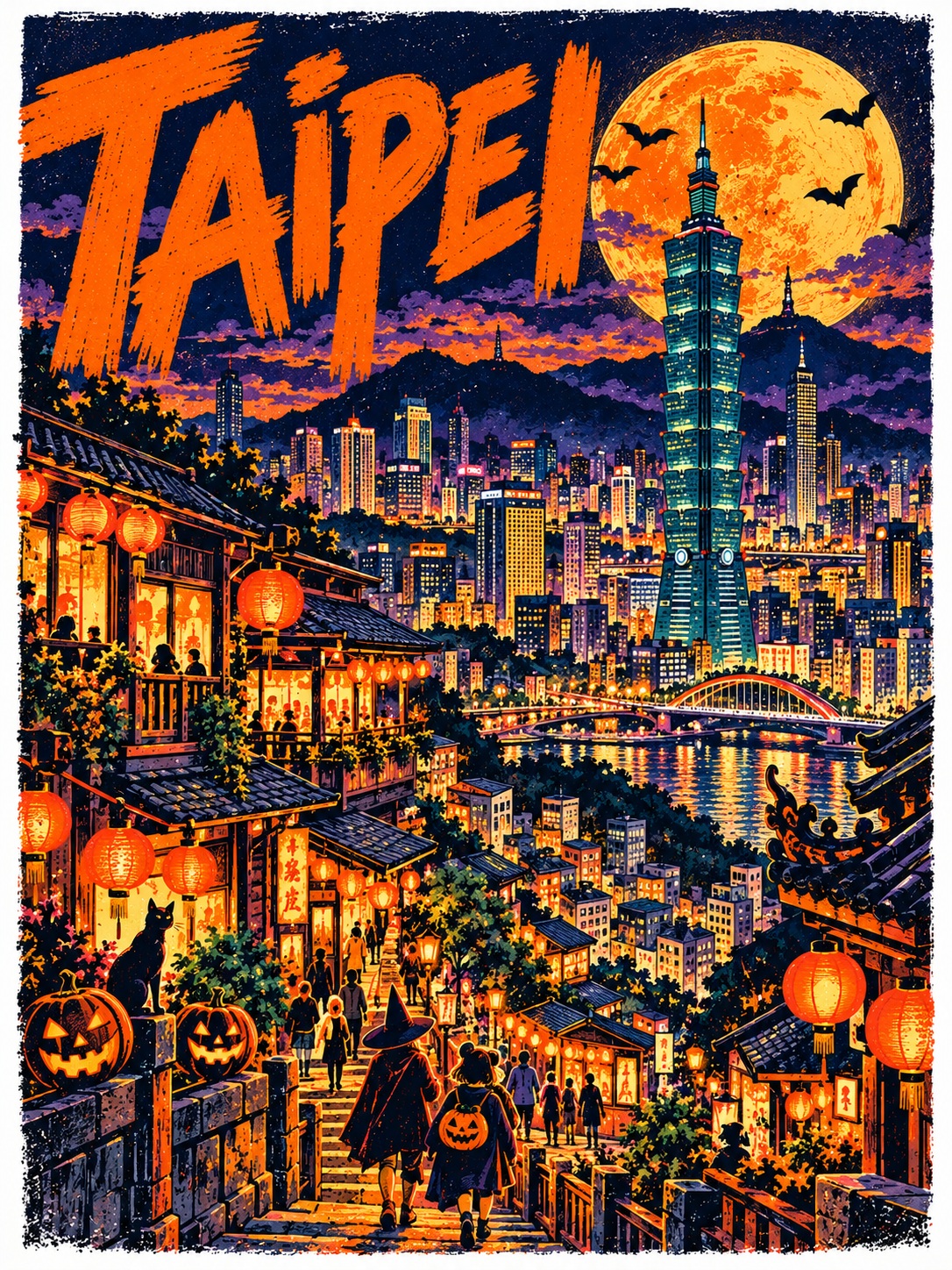 Halloween Travel Poster for ${destination} output 5