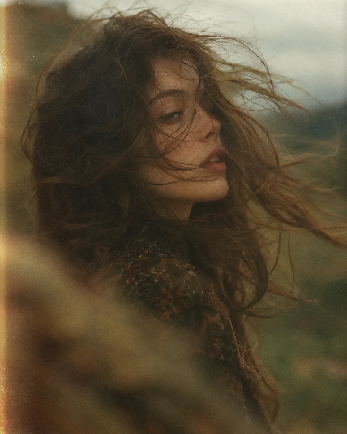 Windblown 1970s Editorial Portrait