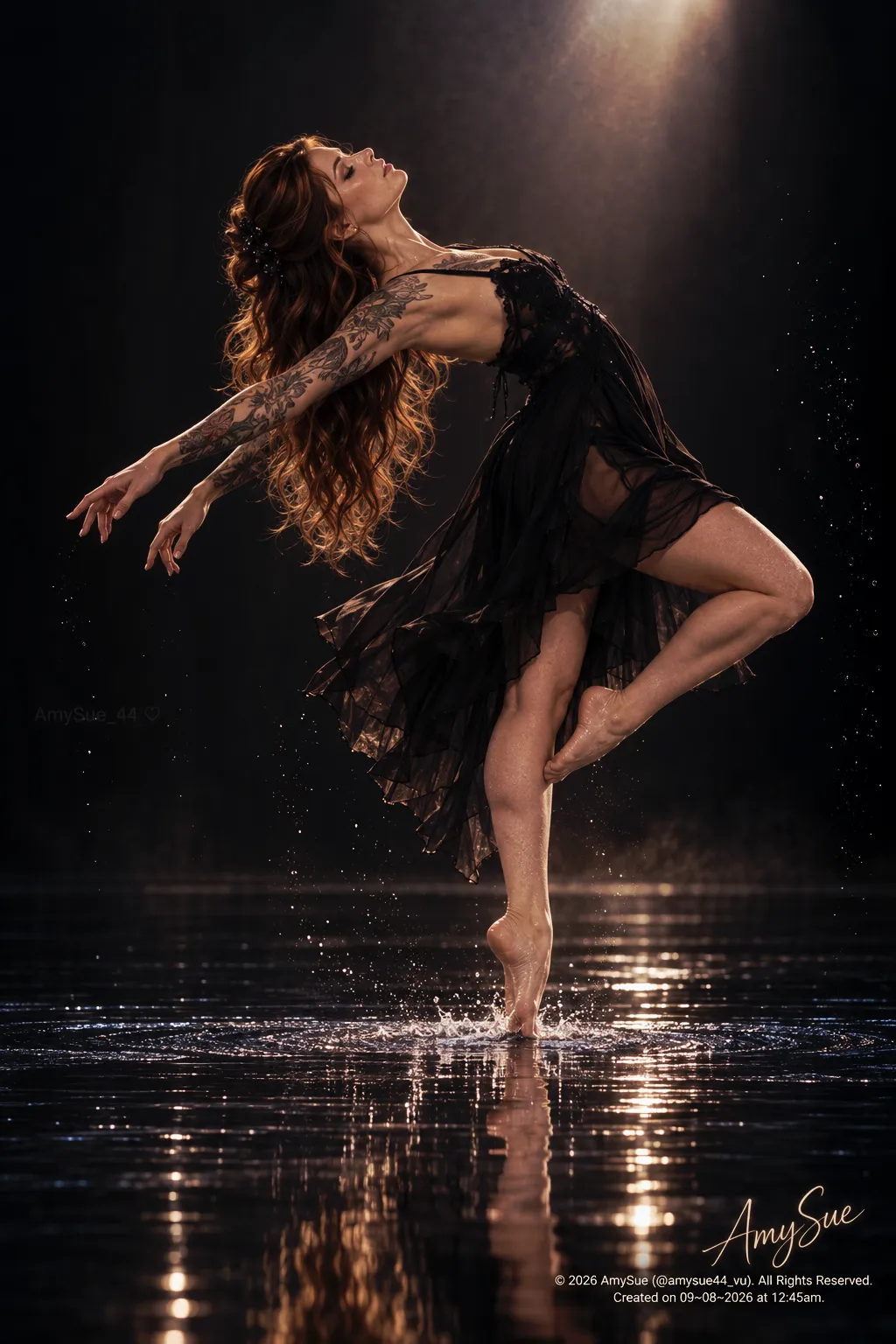 Waterborne Swan: Photorealistic Ballet Portrait