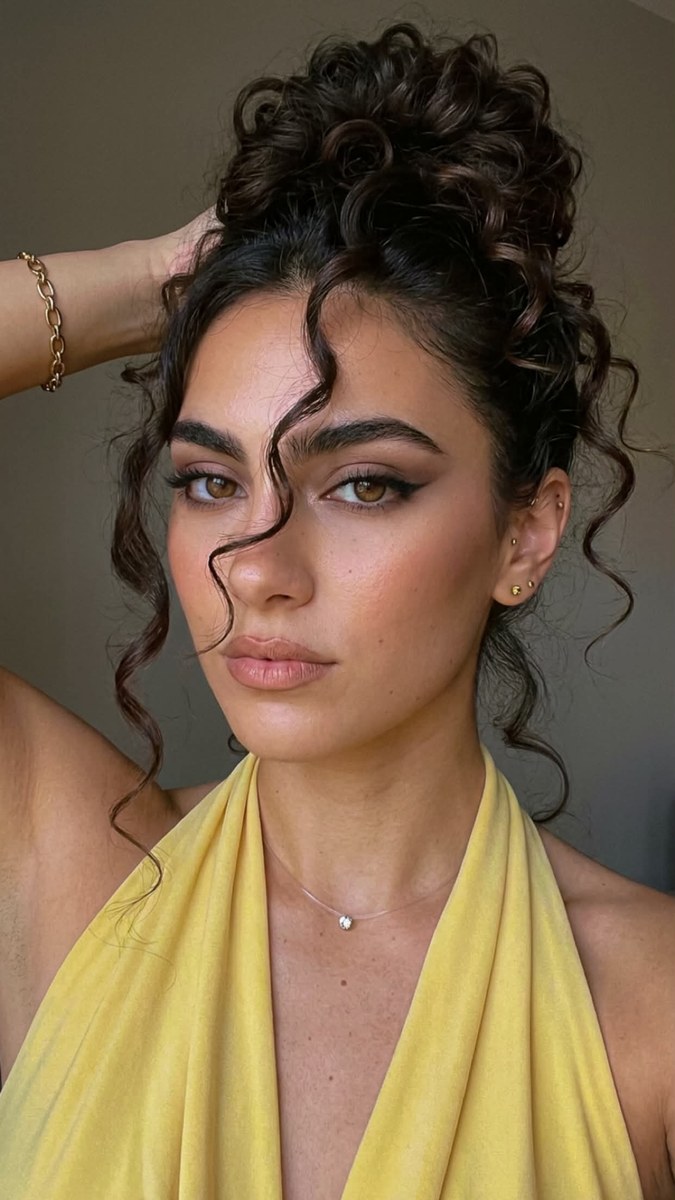 Glamorous Selfie with a Curly Updo output 1
