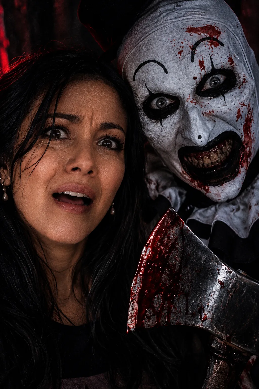 Photorealistic Psychological Horror Close-Up Poster output 2