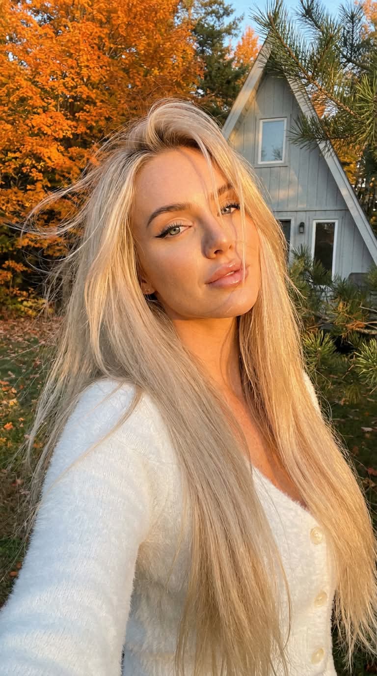 Photorealistic Autumn Golden-Hour Selfie