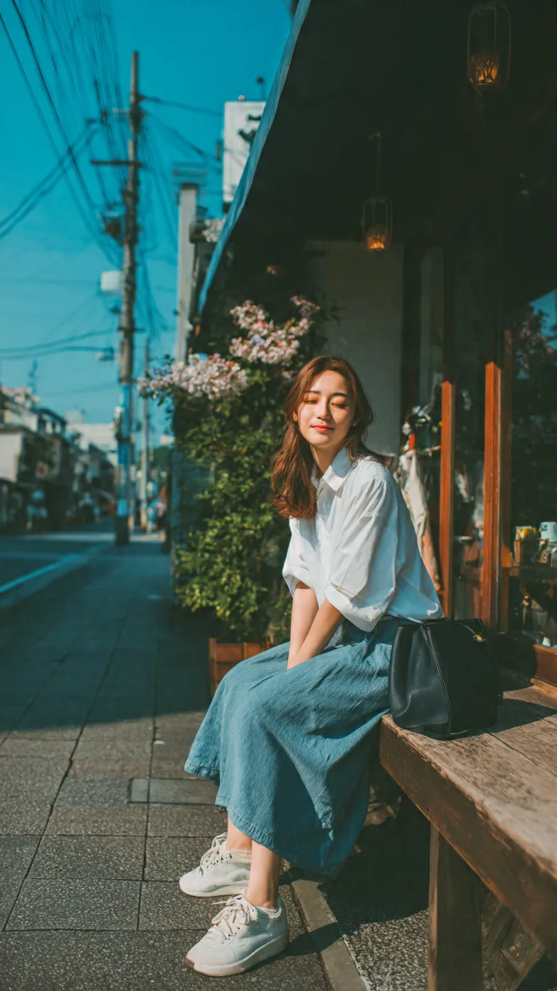 Candid Morning Portrait on a Japanese Sakura Street output 1