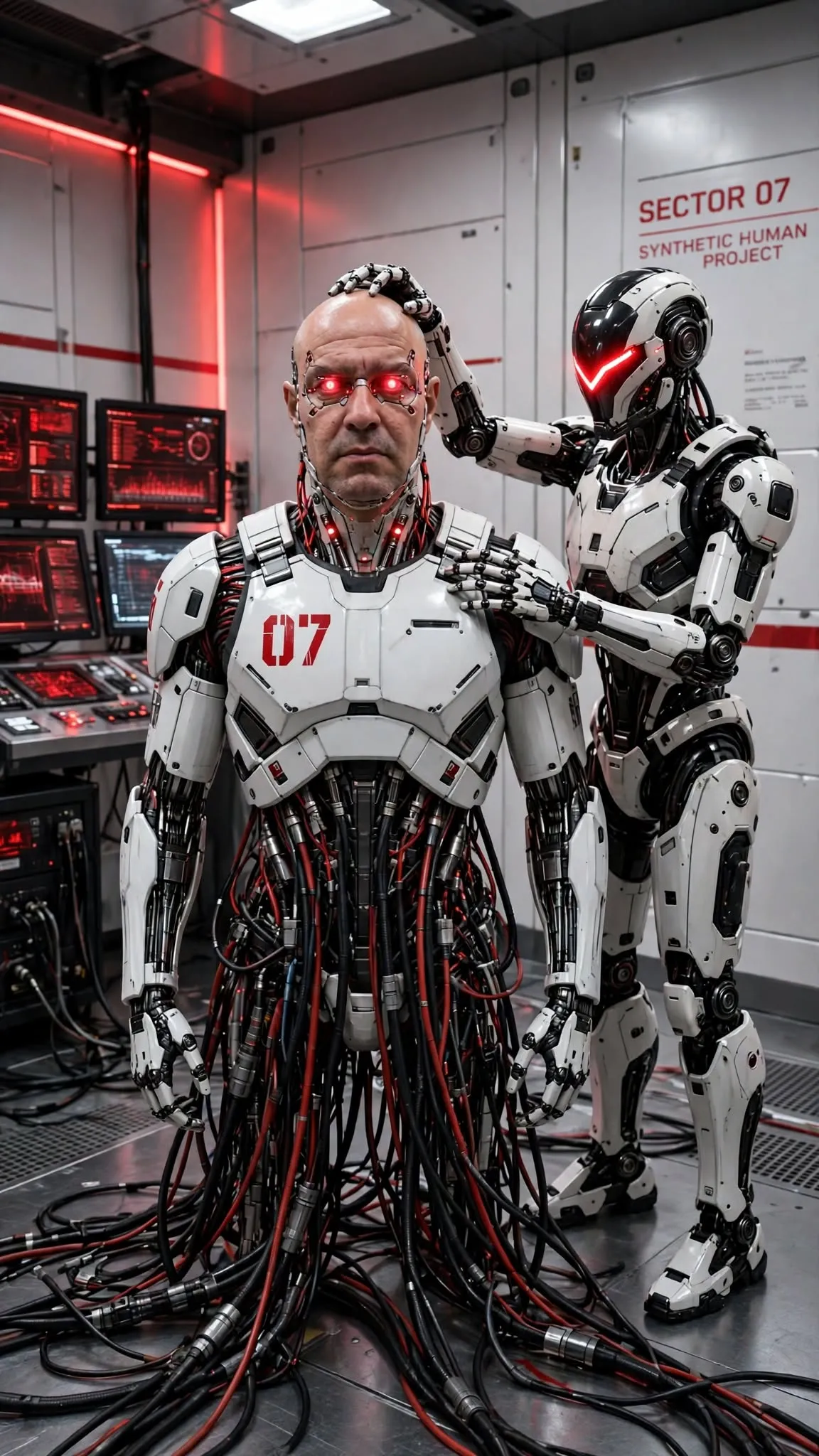 Cybernetic Identity Portrait in an Industrial Laboratory
