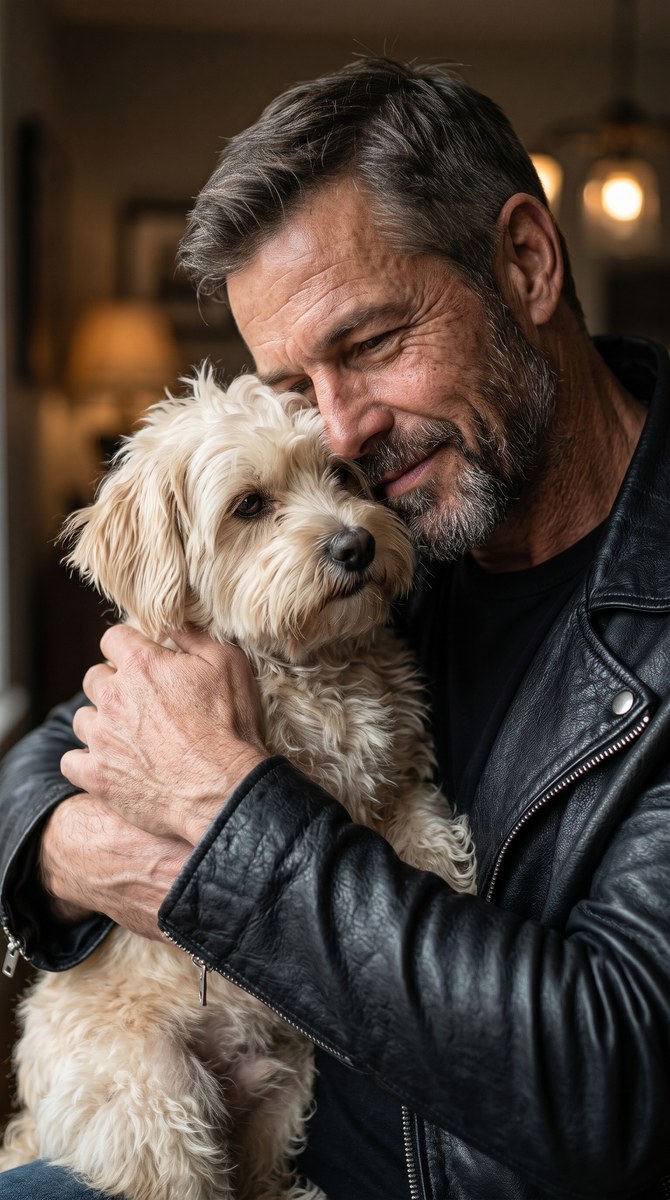 Documentary Portrait of a Man Hugging His Pet output 4