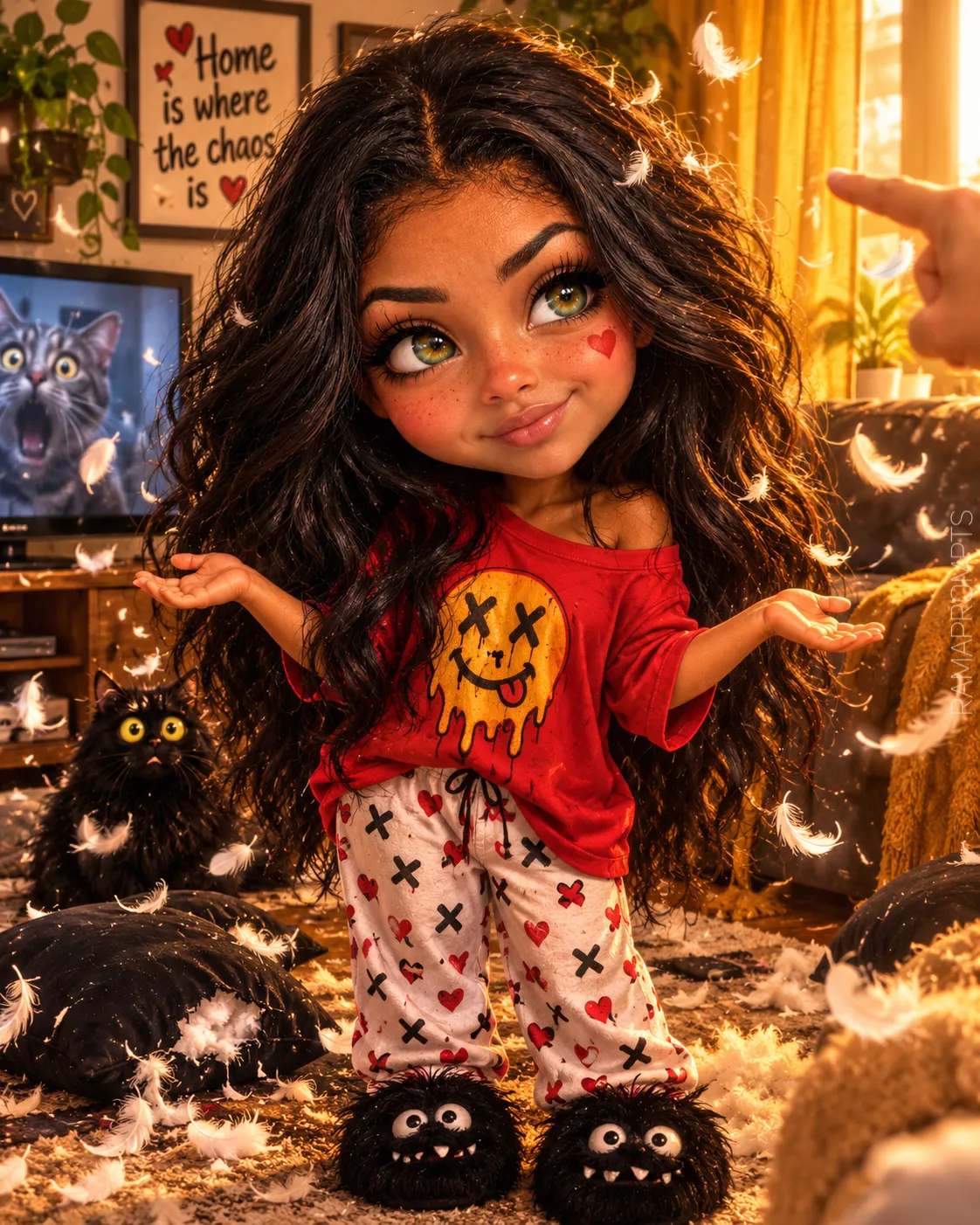 Whimsical 3D Chibi Chaos Caricature output 1