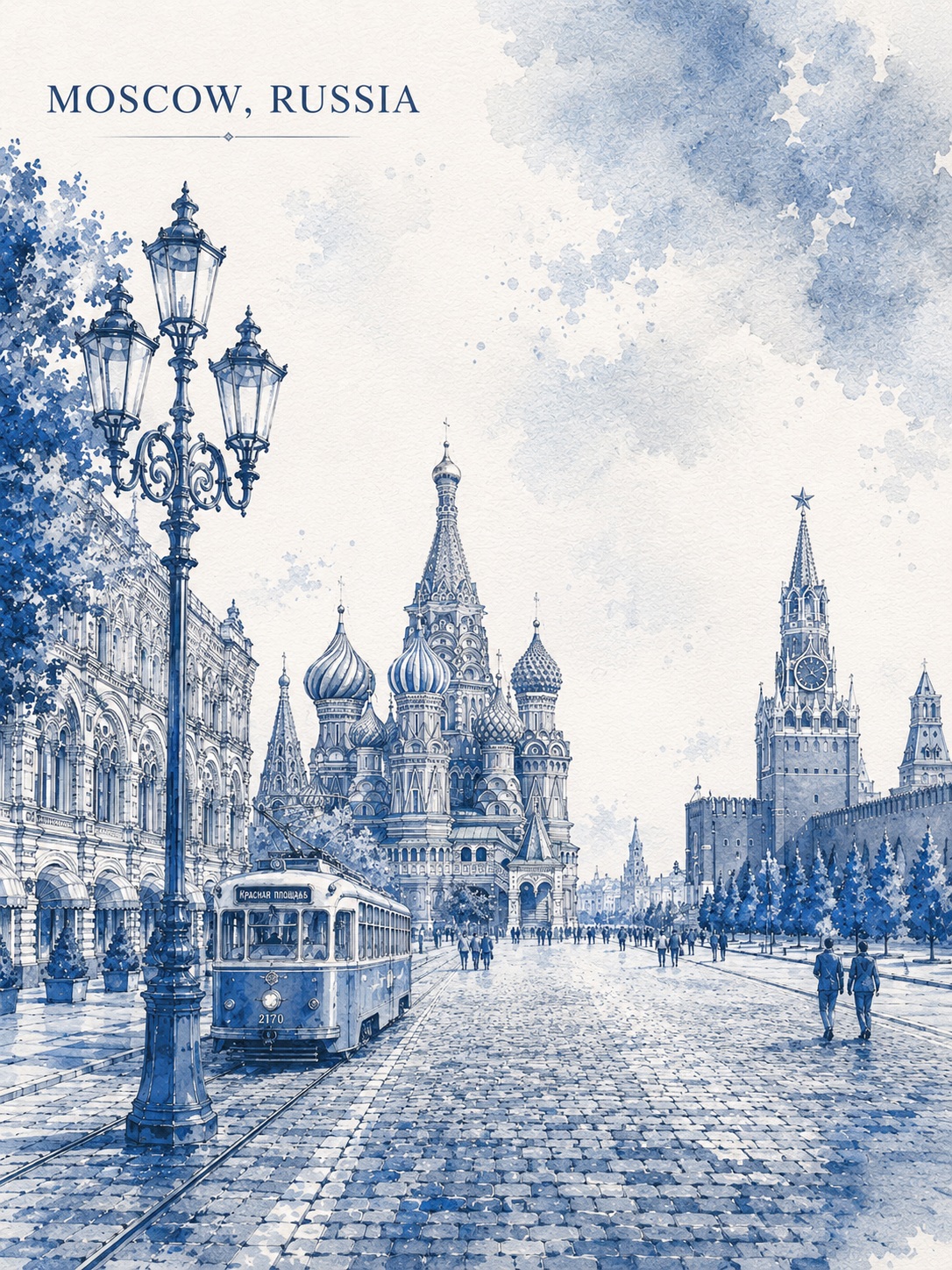 Moscow Vintage Watercolor Travel Poster output 4